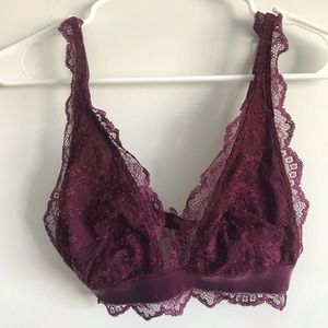 Victoria’s Secret Burgundy Unlined Lace Bralette